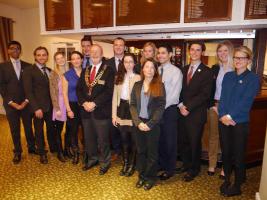 District Governor John Greening welcoming the Rotary scholars in October 2013